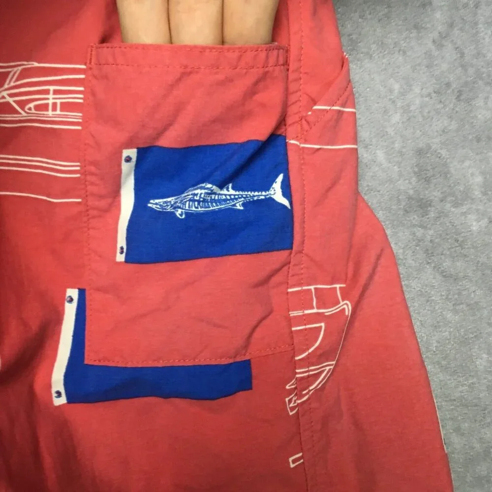 Columbia PFG Mens Swim Trunks‎ size Large Pink Shorts Inner Briefs Pockets Omni
